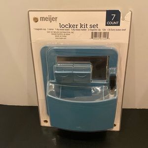 Back 2 School 7 pc Locker Kit Sets blue mirror dry erase board magnetic clip NIP